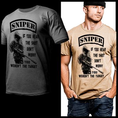 Sniper T-shirt Military Expert Marksman Army Sharpshooter Infantry Support Tee