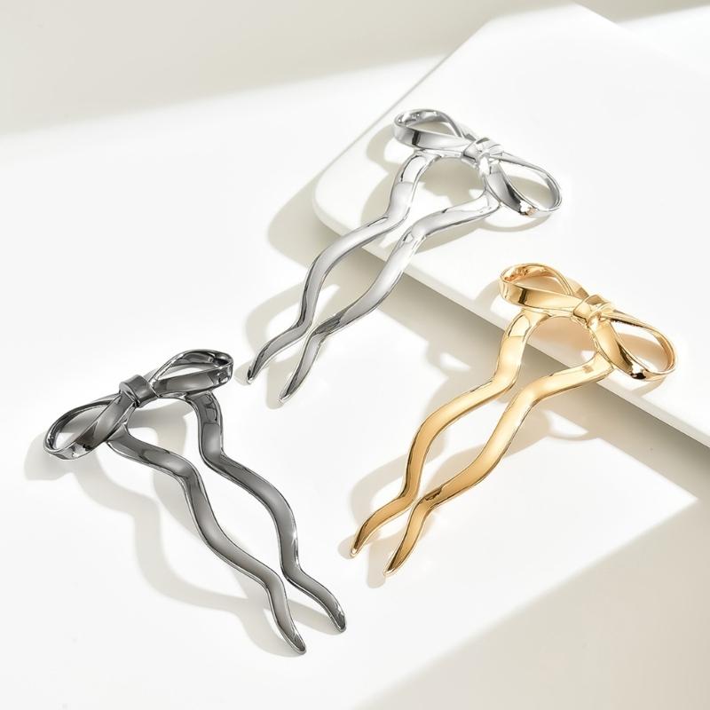 Large Shape Hair Pin Women Bows Styles Hair Sticks Vintage Stylish Hair Bun for Modern Outfits