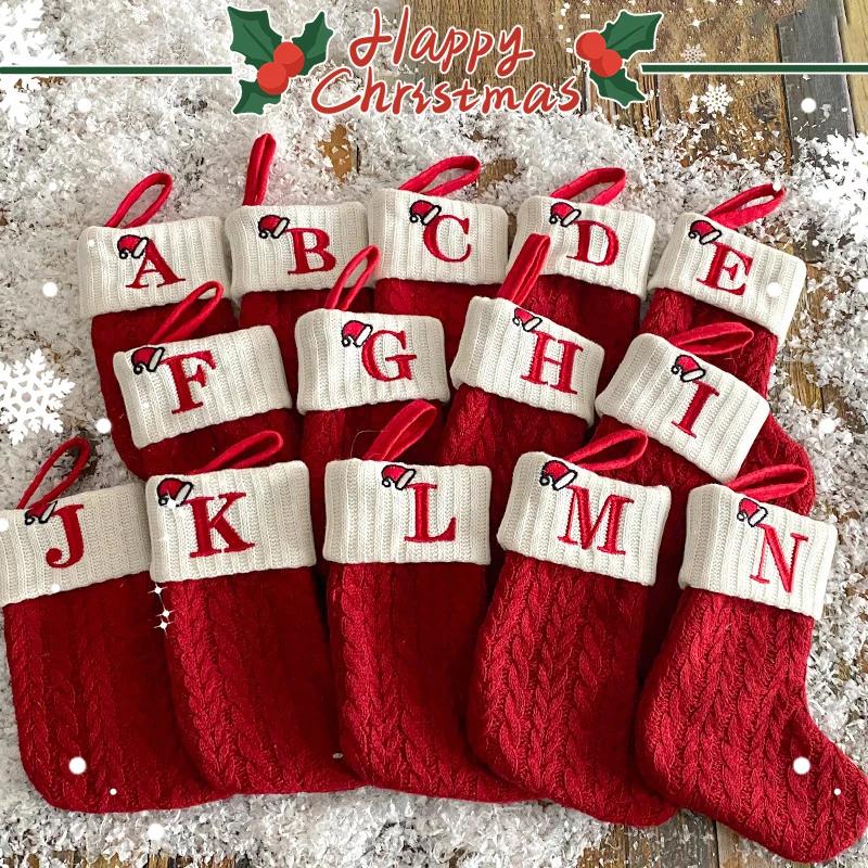Christmas Decoration 2025 Decorative Letters Christmas Boots Stocking Gift Bag Christmas Tree Hanging Pendant New Year 2025 Deco