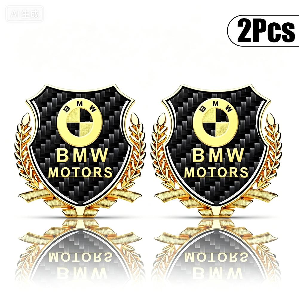 BBJM7 2Pcs 3D Metal BMW Badge Sticker Car Body Decorative Emblem Auto Exterior Accessories For BMW G80 G06 G07 G42 G14 G15 G16 F82 F20