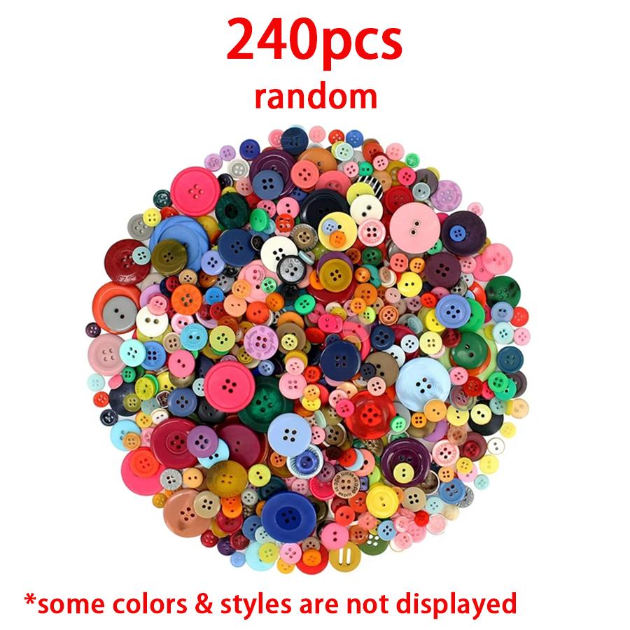 

240pcs Small Circular Button Colorful Handmade Art Creation Accessories Handicraft Sewing Clothes DIY Painting Supplies XJM