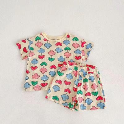 "Ice Silk Baby Summer Pajamas: Loose, Short-Sleeved, Cool Sleepwear for Boys and Girls"