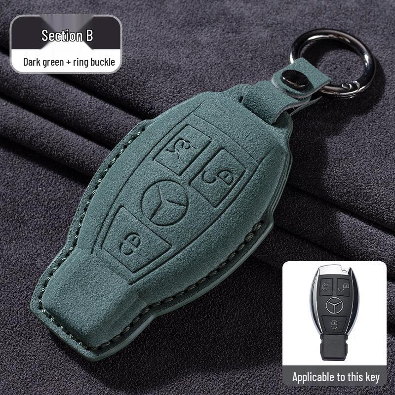 Mercedes-Benz E300L/GLC260/E260L Key Cover with Full Suede and Buckle - Men's Interior Decoration