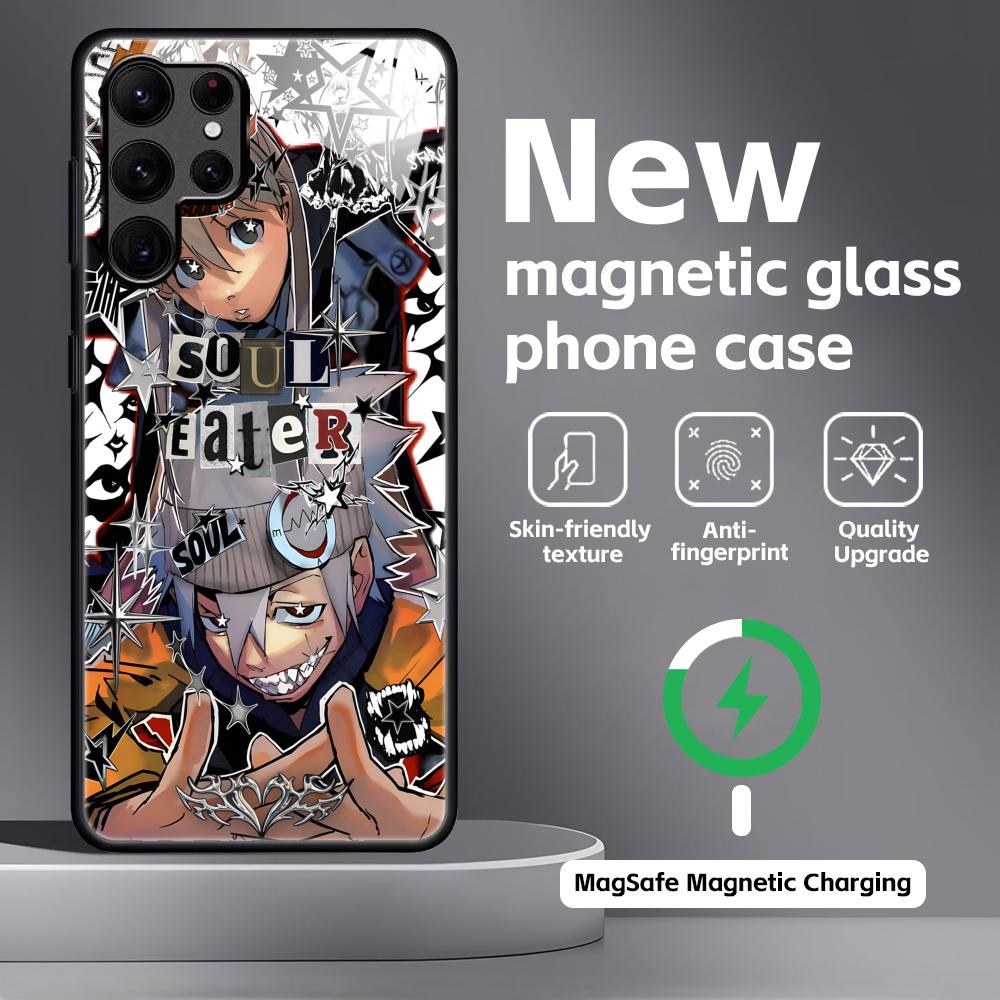 

Anime SOUL EATER Phone Case For Samsung S25 S24 S23 S22 S21 S20 Plus Ultra Note20 Glass Magnetic Case Samsung S24