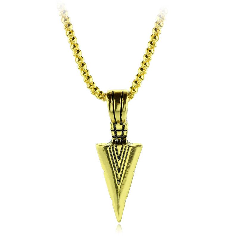 1PC Triangular Spearhead Men's Alloy Vintage Arrow Pendant Necklace