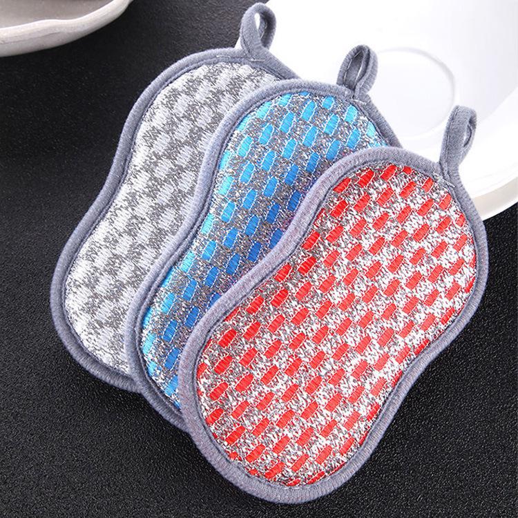 Double-Sided Dishwashing Sponge & Steel Wool Scrubber Set красный