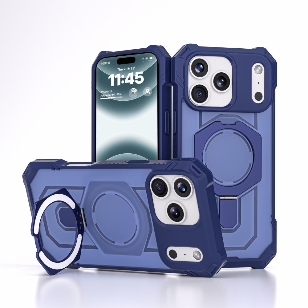 Heavy Military Armor Shockproof Case For iPhone 17 Pro Max 17 Air 17 Pro Magsafe Magnetic Ring Stand Holder Hard Cover