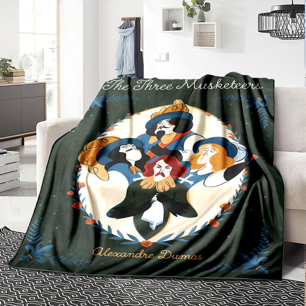 The Three Musketeers Theme Printed Blanket - Perfect for Couch, Bed, Travel & Outdoor Use | Machine Washable, Cozy & Durable.