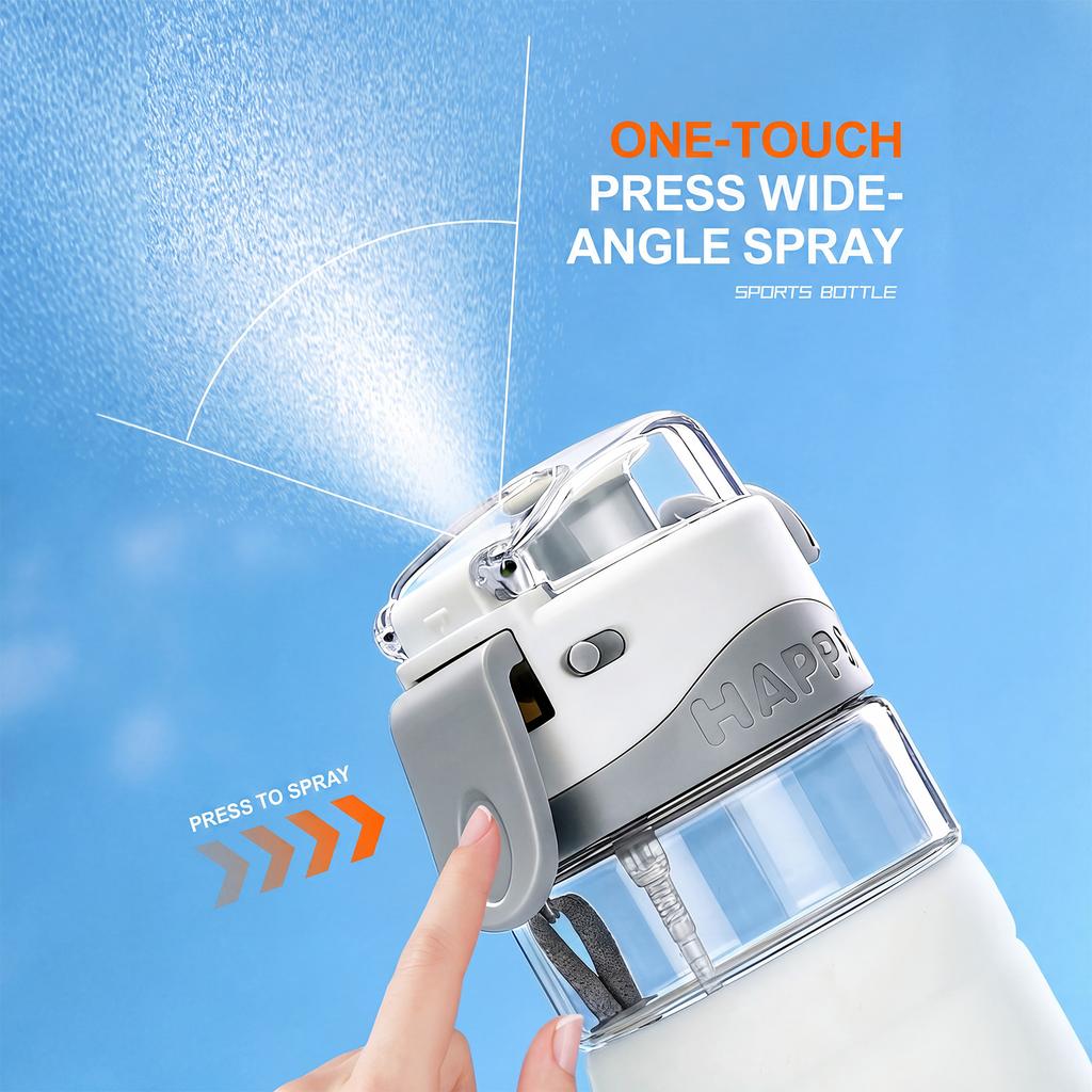 Spray Sports Water Bottle 750ML Portable Water Bottles Direct Drinking Dual-Use Plastic Water Bottles for Outdoor Sporting