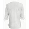 Spring and Summer New Solid Color Jacquard Button Long-sleeved Straps Hollow Loose T-shirt Top