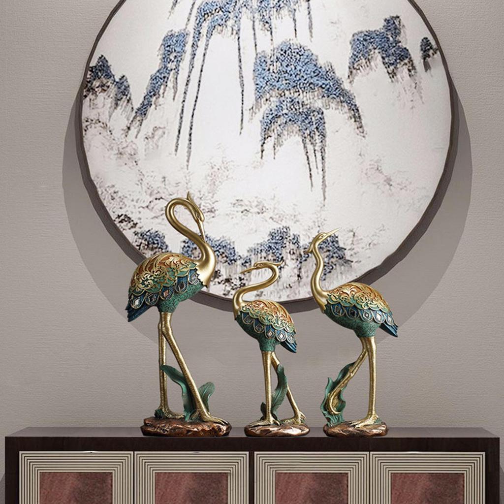 Kranstatue Kreative Wohnkultur Harzornament Traditionelles Chinesisches Kunstwerk für Schlafzimmer Wohnzimmer Yoga Schreibtisch Einweihung