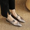 Fashion NEW Spring/Autumn Women Pumps Square Toe Low Heel Shoes Genuine Leather Shoes for Women Concise Belt Buckle Mary Janes Shoes