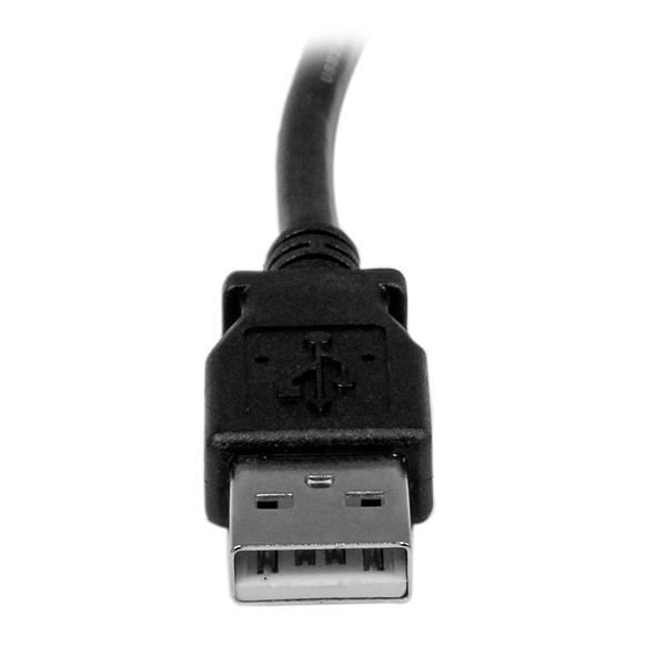 USB 2.0 Type A To USB Type B Left Angled Male To Male Cable - STARTECH.COM - 1 M - Black