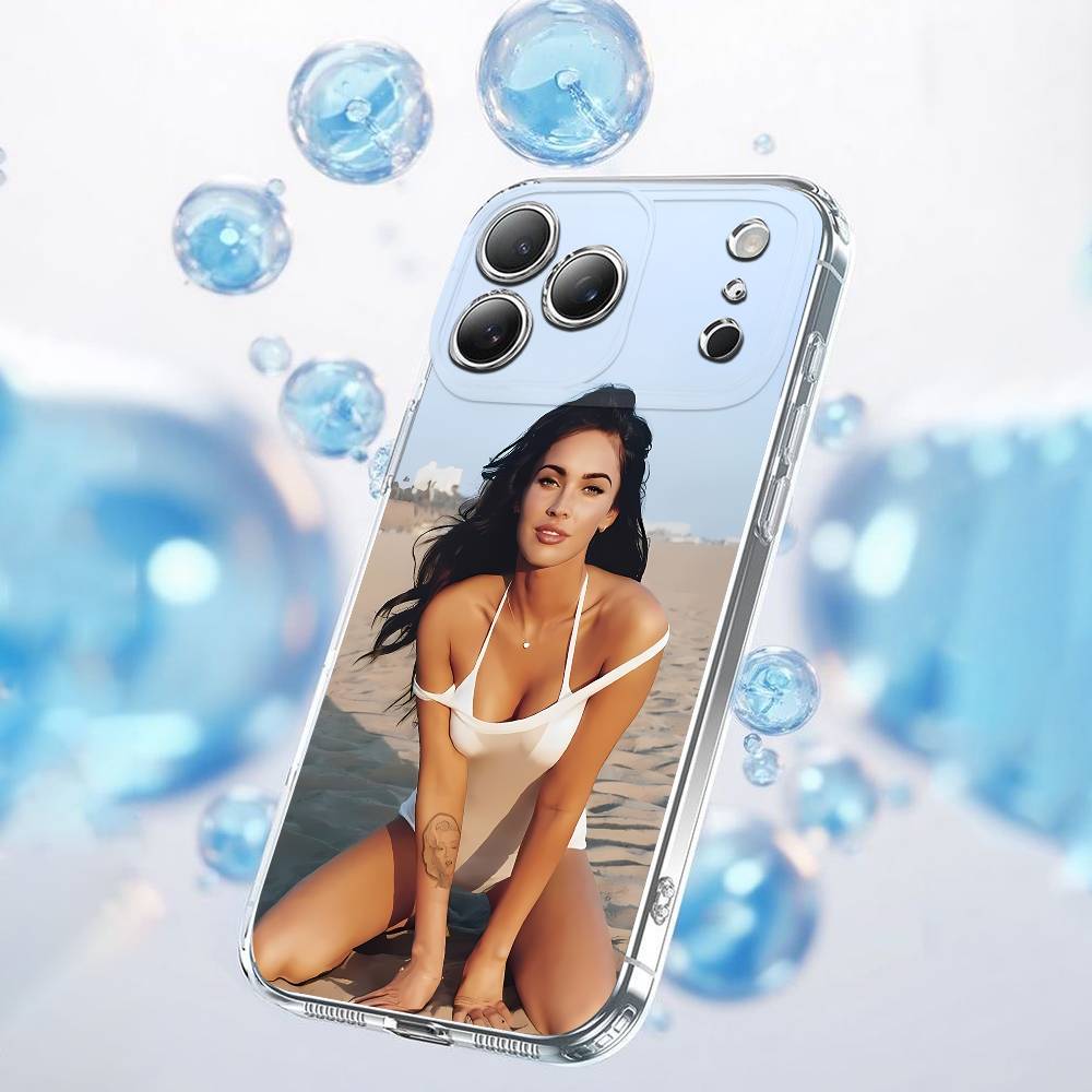 M-Megan Fox Phone Case For iPhone 12,16,11,14,13,17,15 Plus,Pro,Max,Plus,E,Air,Mini Transparent Cover