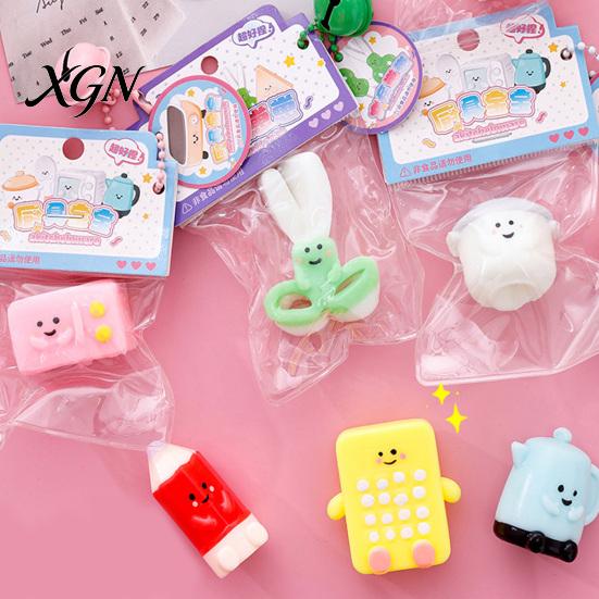 Elastic Stress Toy Cartoon Stationery Squeeze with Bell Ball Chain Relief Anxiety ReliefStress Slow Rising Kitchenware Sensory Fidget Decompression