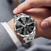 Men Watch Water Diamond Luxury Night Glow Double Calendar Quartz Movement 41mm Blue Gold Stainless Steel Fashion Business Watch