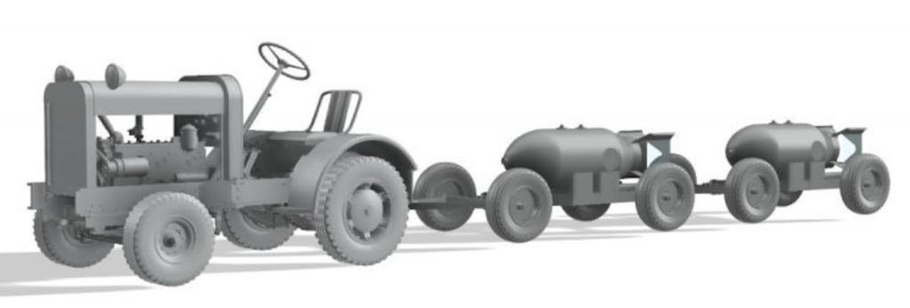 Thunder Model Clark Thor 6 Tow Tractor 2 Bomb Trailer Mk2 Type Plastic Model TB32003 1/32 American/British +
