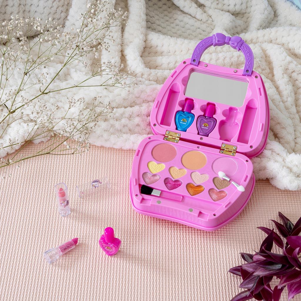 Zestaw Do Makijażu Makeup Paznokci Kosmetyki Cienie Brąz Dla Dzieci Torebka