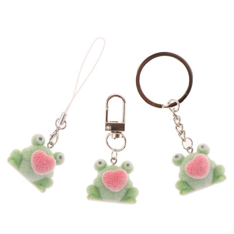 1 Stück Flauschiger Niedlicher Liebe Frosch DIY Handykette Taschenanhänger Ohrringe Autoanhänger
