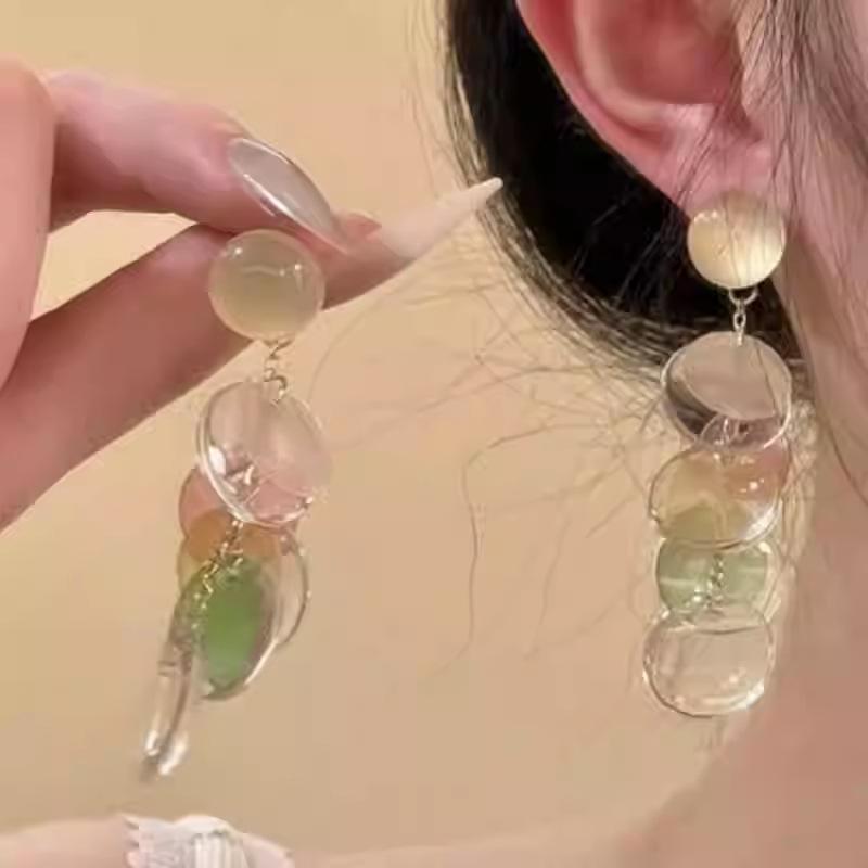 Round Shell Fringed Earrings Light Luxury High Sense Fashion Versatile Earrings Exquisite Niche Design Earrings Women