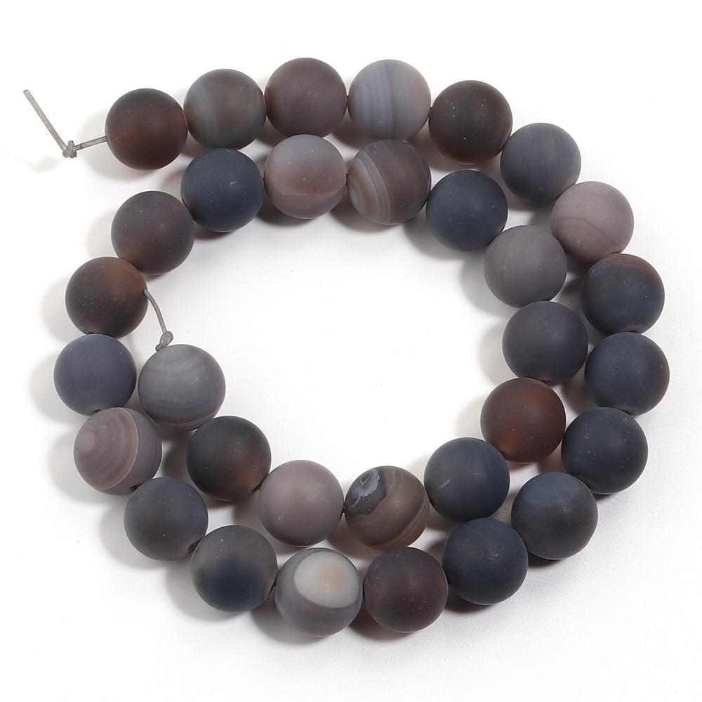4 6 8 10 12mm Natural Stone Beads Matte Black Stripe Agate Round Loose Beads For Jewelry Making DIY Bracelet Necklace Supplies