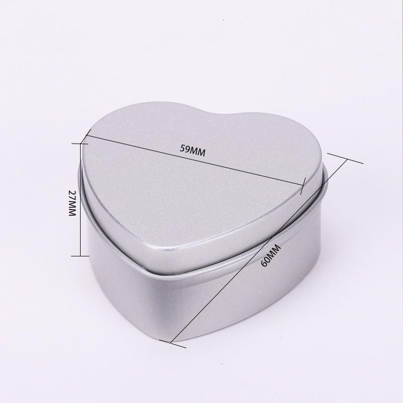 1Pc Heart Shape Aluminum Tin Jar for Cream Balm Nail Candle Cosmetic Container Refillable Tea Cans Metal Box Candy Packaging Box