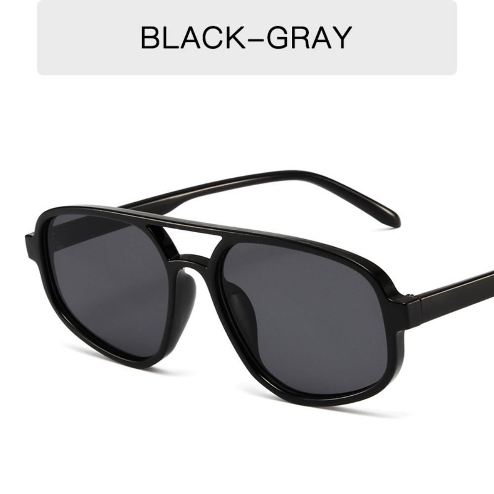 Wide Legs Double Beam Sun Glasses UV400 Retro Trend Eyewear Irregular Square Sunglasses  Selfie