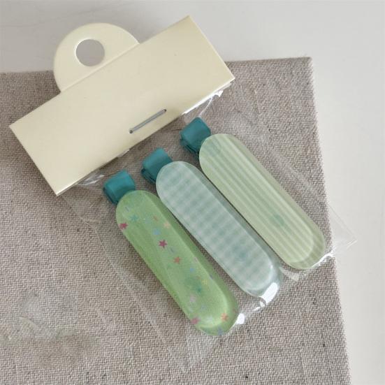 3Pcs Women Hairpin Plaid Dots Stripes Pattern Flat Hair Clip Non-pulling Hairpin Parent-child Hair Accessories