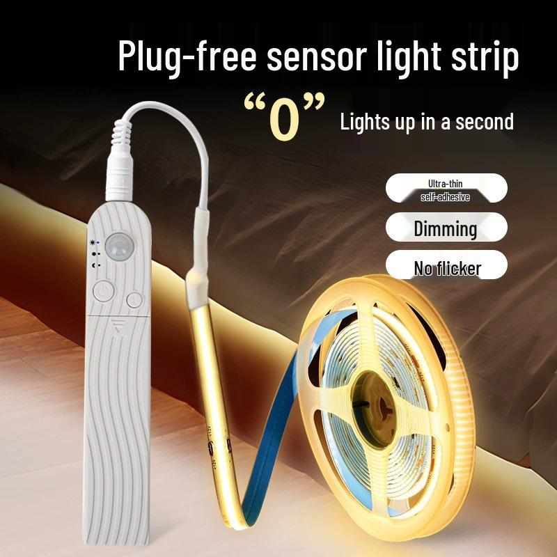 USB Rechargeable Motion Sensor LED Strip Light: Ultra-thin, Self-Adhesive, Wireless Night Lighting