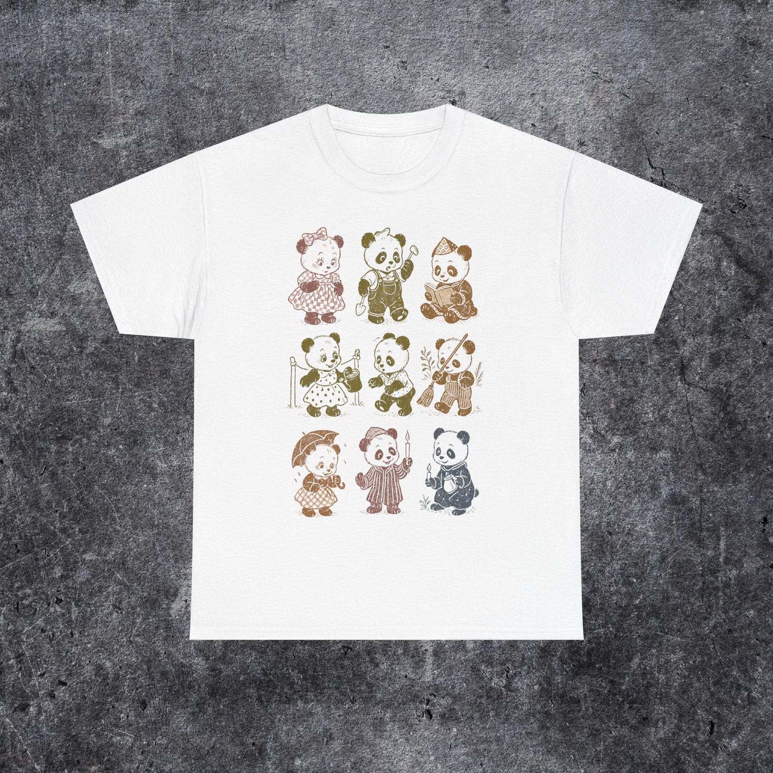 Vintage panda T-Shirt, Retro panda Cute Tee, Unisex Heavy Cotton Shirt, Panda Lover Gift, 90s Tattoo Tee, Cute Panda Lover Gift 3XL