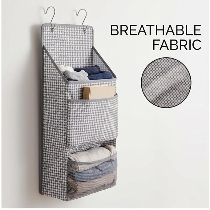 Borsa da Appendere a Parete a Strati Multipli per Oggetti Vari con Ganci Gratuiti Resistente Pieghevole 2/3 Strati Salvaspazio Organizzatore per Armadio di Dormitorio Camera da Letto
