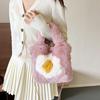 A Single-color, Simple, Thick, Fashionable and Large-capacity Women's Autumn and Winter Mirror-finished Plush Handbag