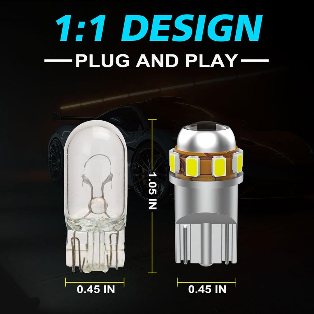 2 Stück W5W T10 LED-Lampen CANBUS Kein Fehler 9SMD 3020 LED-Chips 194 168 Auto Innenraum Seitenlicht Auto Karten-Deckenleuchten Kennzeichenleuchte 6000K Weiß 12V 24V