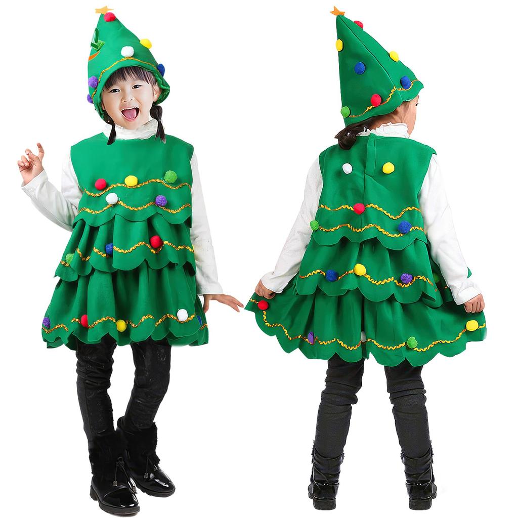 TUAHOUS Christmas Tree Cosplay Christmas Cute Santa Costume for Santa Cosplay for Girls and Santa Claus Costume with Perfect for Christmas School and