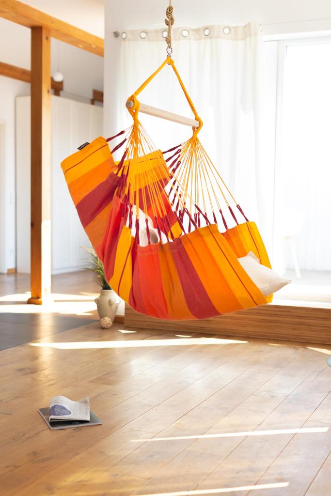 La Siesta Havana Basic Hammock Chair of Organic Load Capacity Volcano/Orange (Indoor/Made Cotton) Space-saving Chair-type Hammock,