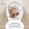 3D Pass Through Cat Toilet Sticker Removable Self-adhesive Waterproof PVC Living Room Bathroom Wall Art Broken Hole Kitten Toilet Lid Decoration Decal