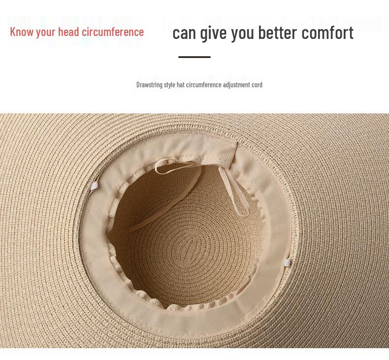 Korean Style Women's Beach Straw Hat - Trendy, Large Brim, Sun Protection, Versatile for Summer Vacations