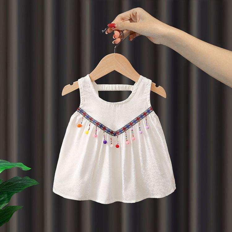 Mädchen Set Dopamin Sommer Baby Mädchen Dünn Ethnisch Kinder Cooles Sommer Set Zweiteilig
