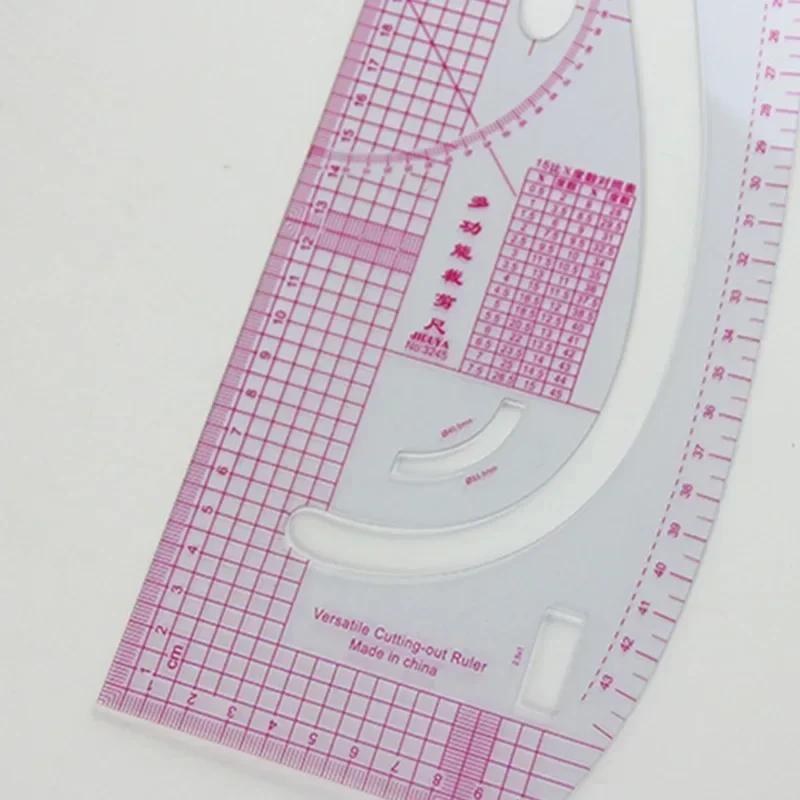 6pcs/set French Curve Ruler Durable Plastic French Metric Ruler Measure Dressmaking Drawing Template Craft DIY Sewing Tools