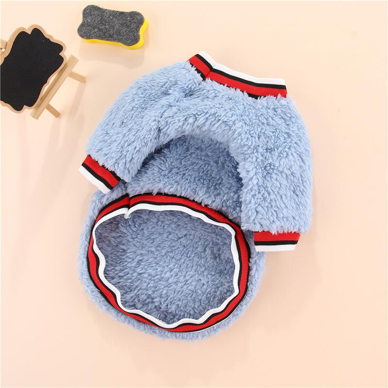 Autumn and Winter New Warm Two-legged Dog Pet Products Cat Clothes Small Medium and Large Dog Teddy Velvet Clothing