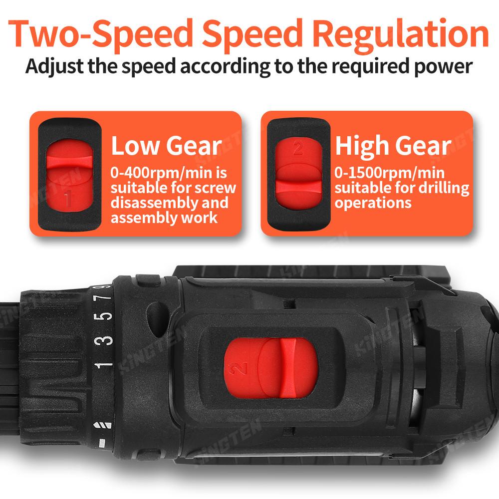 88VF Multifunctional Cordless Electric Hand Drill Cordless Electric Screwdriver Power Drill Tool 25+1 Torque Screwdriver Set