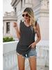 2024 European & American Women's V-Neck Hollow Out Sleeveless Casual Vest Top
