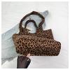 2025 Autumn/Winter Leopard Print Cute Single Shoulder Tote Bag - Large Capacity Shopping Handbag