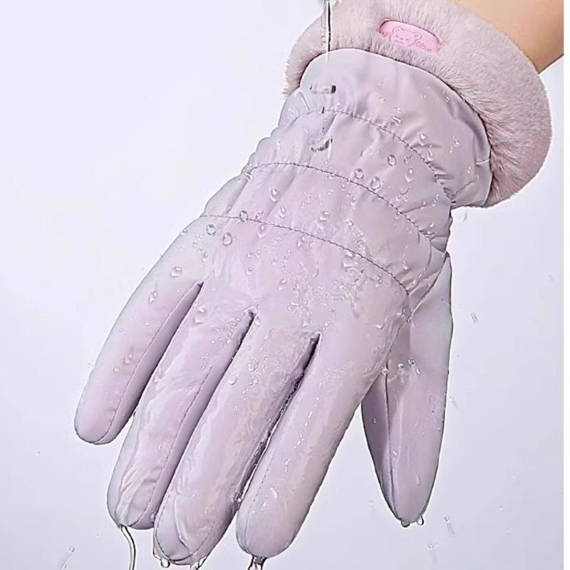 Trendy Warm Thermal Gloves Plush Lining Stylish Windproof for Cold Weather Winter Cycling Skiing Climbing