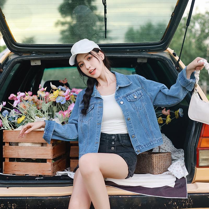 Korean Style Slimming H-Line Denim Jacket - Early Autumn Fashion Trend