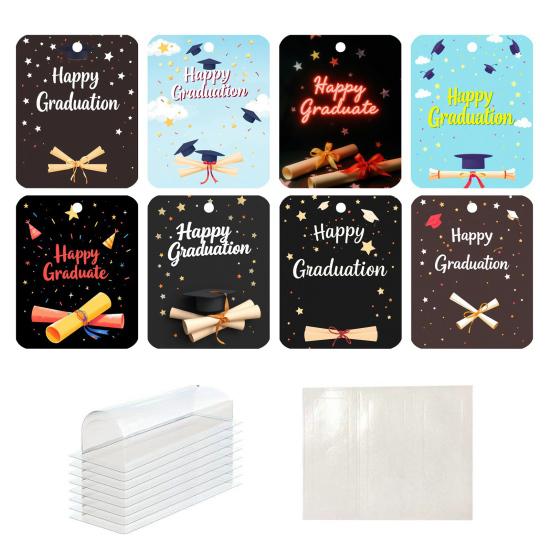 8 Pcs Father's Day Money Holder Ornaments Cash Money Holder Card with Plastic Cover And Adhesive DIY Father's Day Appreciation Gift