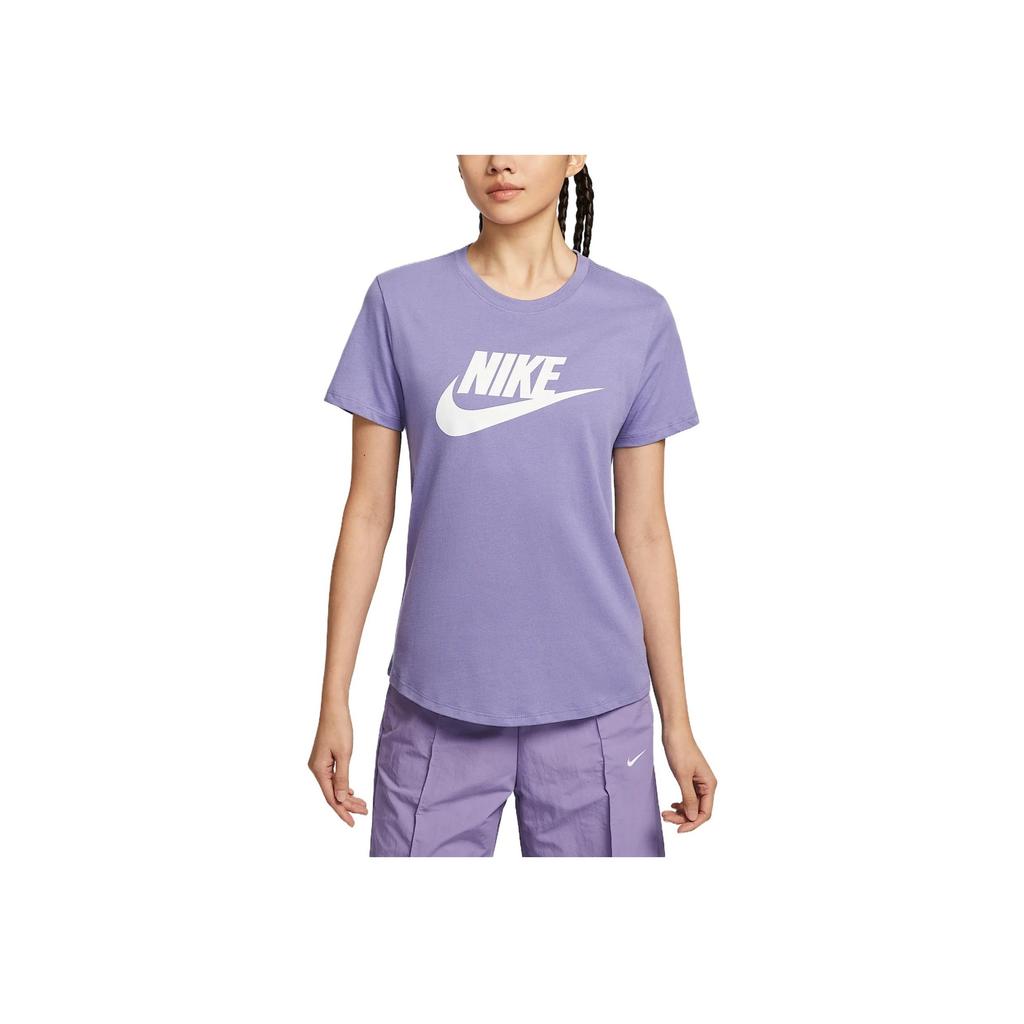 Nike Sportswear Essentials Comfortable Fashionable Versatile Solid Color Short Sleeve Regular T-Shirt Women T-Shirts Soft-Purple DX7907-527