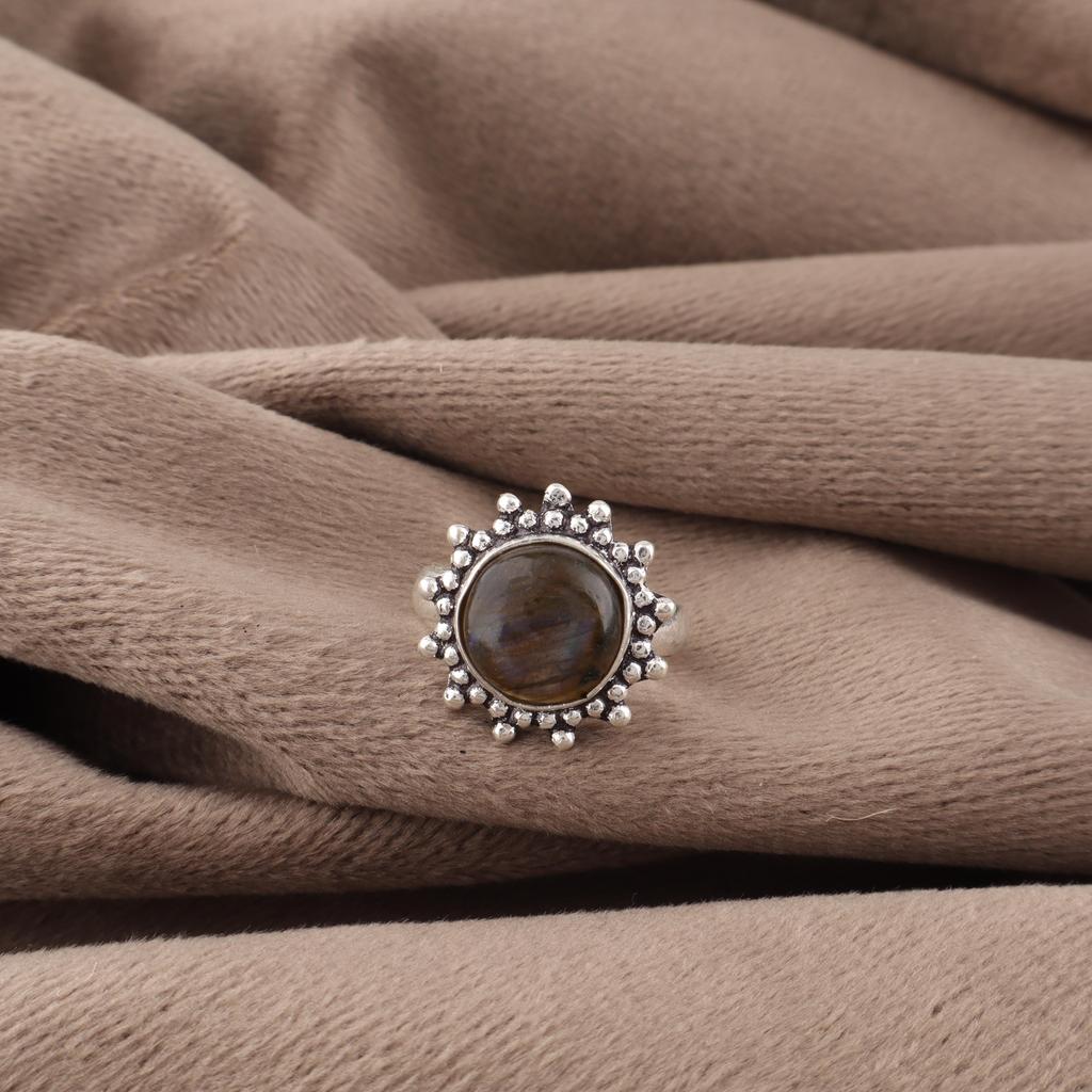 Labradorite Ring, Handmade Gemstone 925 Sterling Silver Ring Dainty Jewelry, Silver Jewelry For Gift