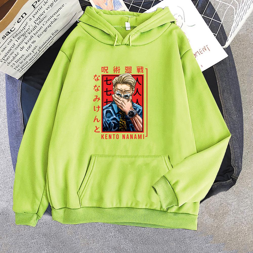 Japanese Anime Jujutsu Kaisen Hoodies Unisex Harajuku Nanami Kento Sweatshirt Unisexga Cartoon Long Sleeve Pullovers Hooded Clothes