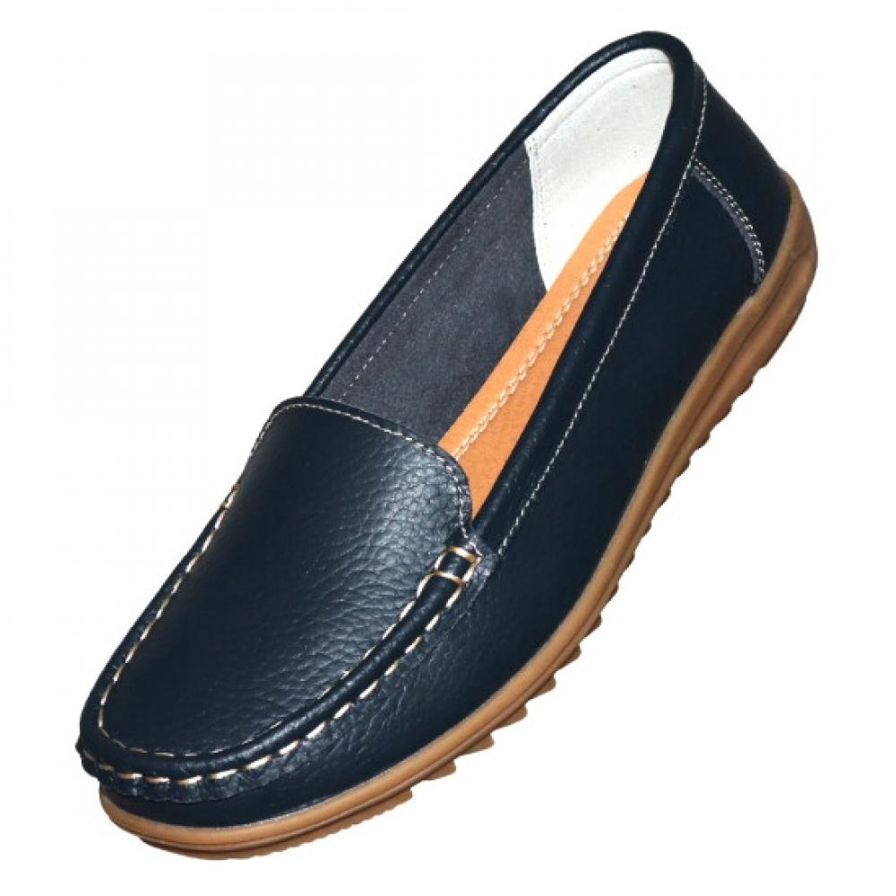 USeven Women S Cow Leather Comfort Flat Loafer Dm1005